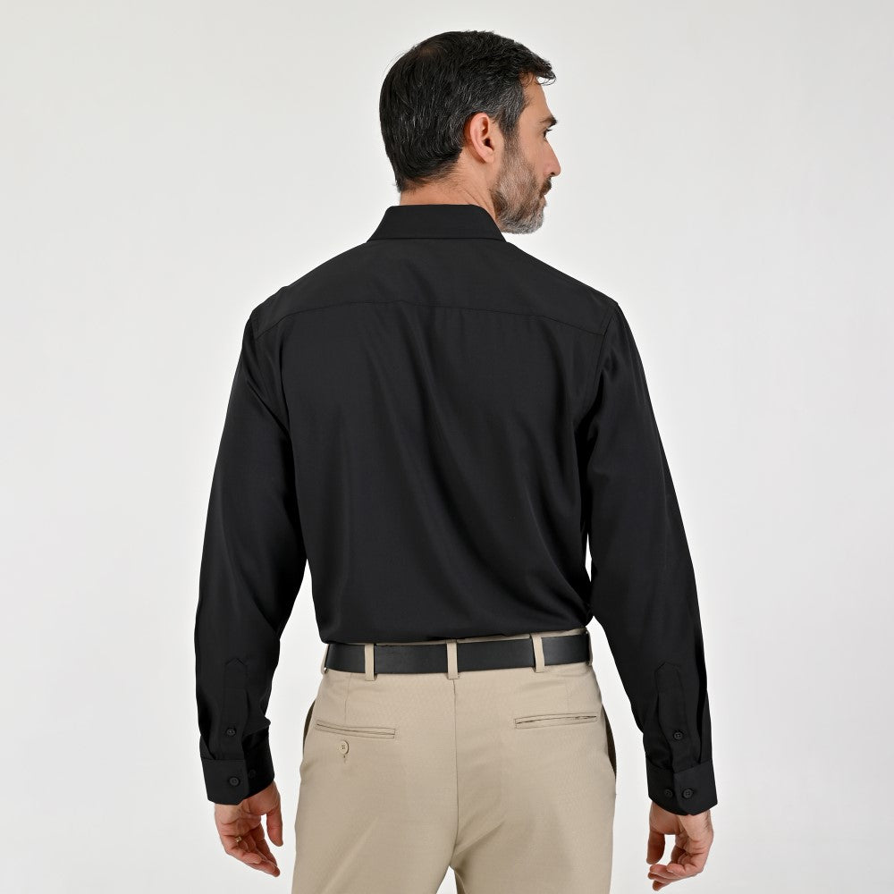 Camisa Sansabelt Para Caballero Manga Larga Regular Fit 7966 Negro