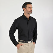 Camisa Sansabelt Para Caballero Manga Larga Regular Fit 7966 Negro