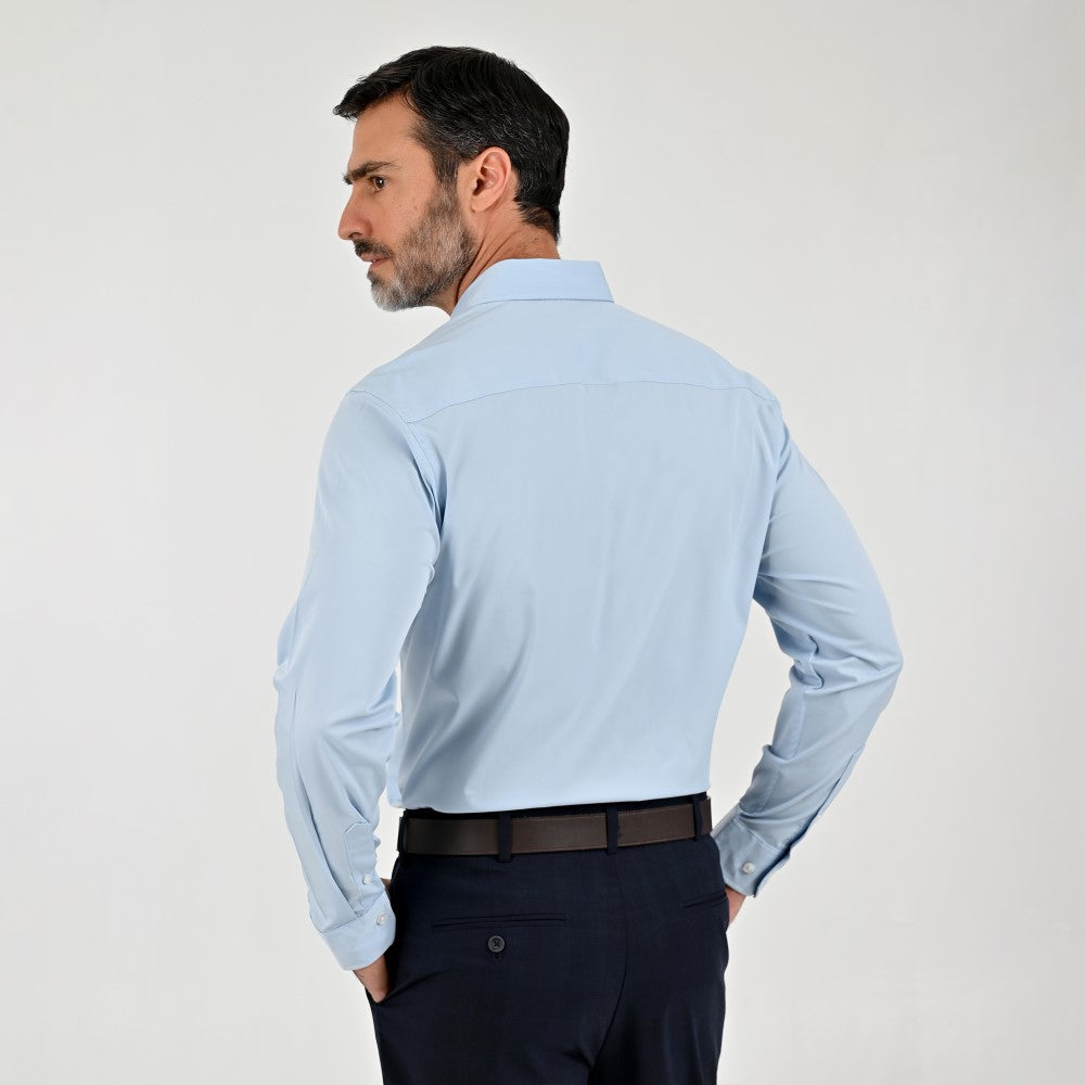 Camisa Sansabelt Para Caballero Manga Larga Regular Fit 7966 Azul