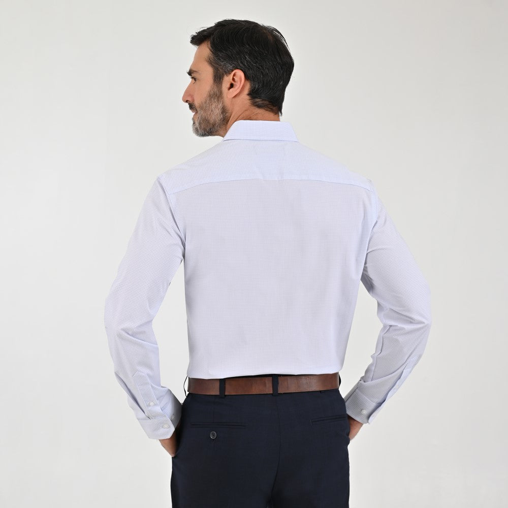 Camisa Sansabelt Para Caballero Manga Larga Regular Fit 8057 Azul