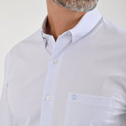 Camisa Sansabelt Para Caballero Manga Larga Regular Fit 8057 Azul