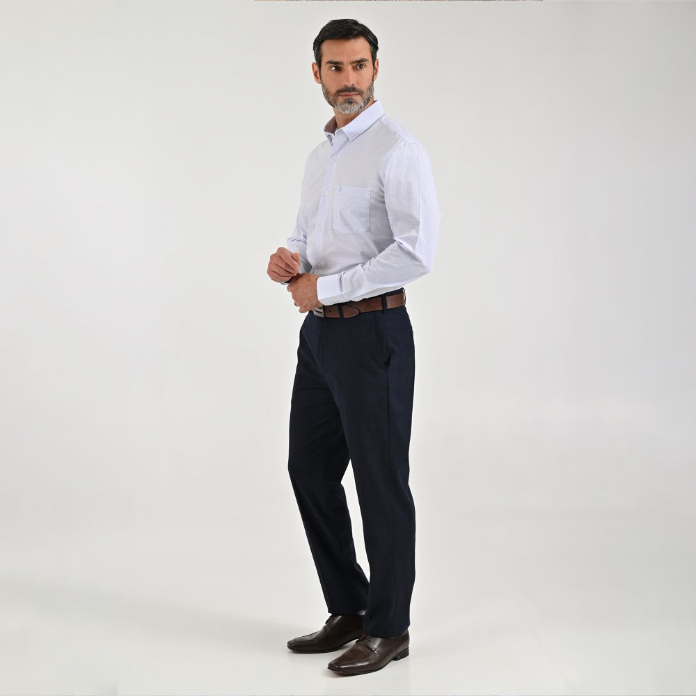 Camisa Sansabelt Para Caballero Manga Larga Regular Fit 8057 Azul