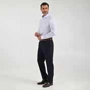 Camisa Sansabelt Para Caballero Manga Larga Regular Fit 8057 Azul
