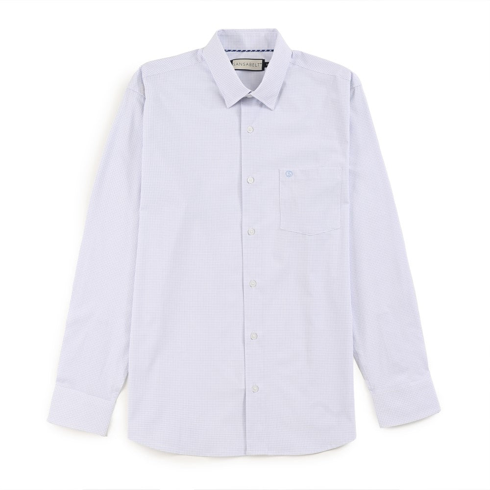 Camisa Sansabelt Para Caballero Manga Larga Regular Fit 8057 Azul