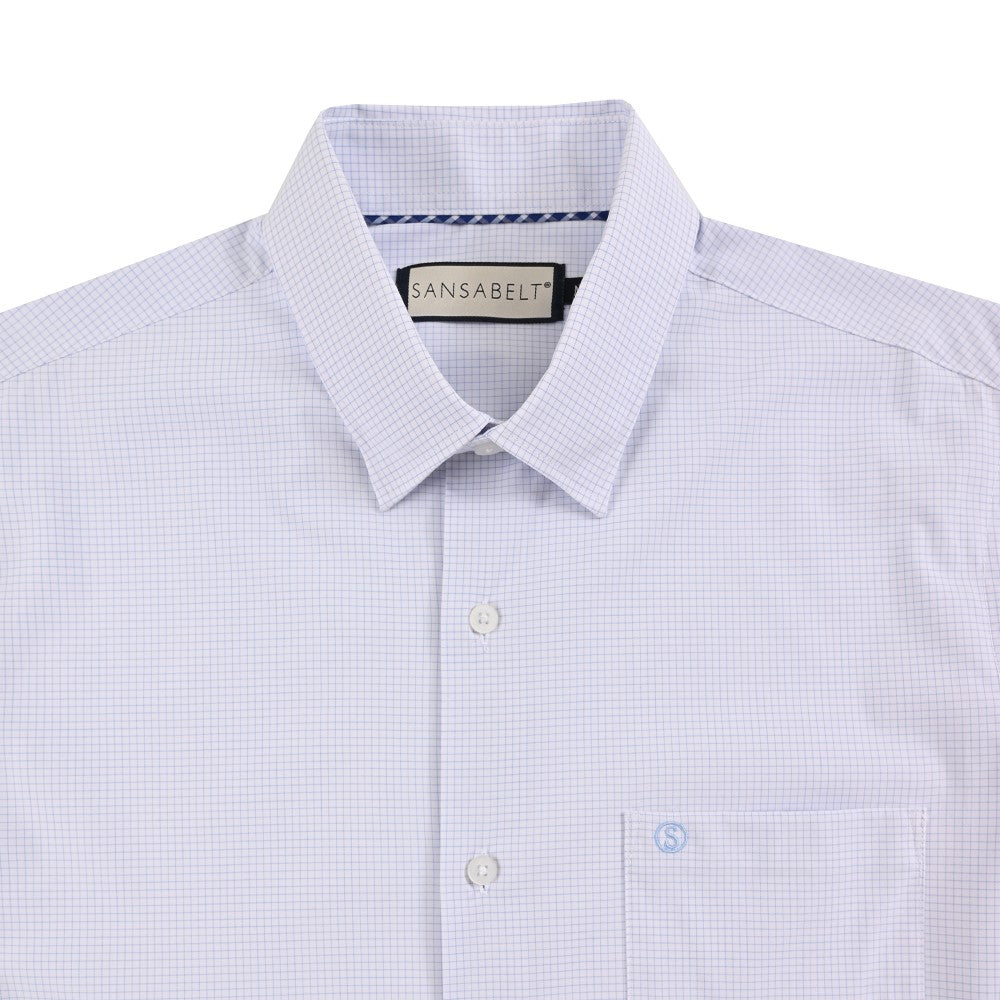 Camisa Sansabelt Para Caballero Manga Larga Regular Fit 8057 Azul