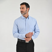 Camisa Sansabelt Para Caballero Manga Larga Regular Fit 8061 Azul