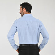 Camisa Sansabelt Para Caballero Manga Larga Regular Fit 8061 Azul