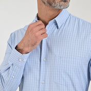 Camisa Sansabelt Para Caballero Manga Larga Regular Fit 8061 Azul