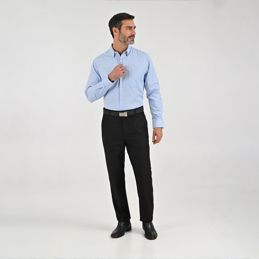 Camisa Sansabelt Para Caballero Manga Larga Regular Fit 8061 Azul