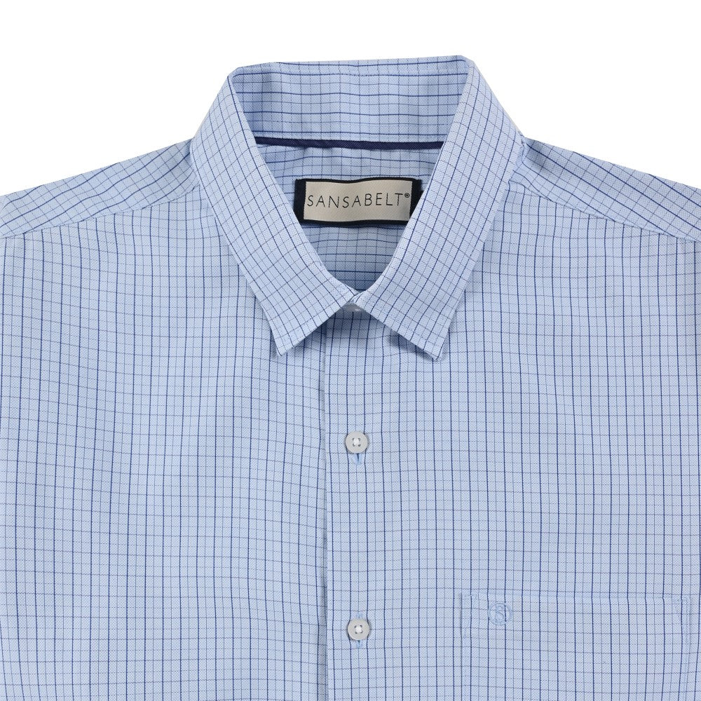Camisa Sansabelt Para Caballero Manga Larga Regular Fit 8061 Azul