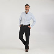 Camisa Sansabelt Para Caballero Manga Larga Regular Fit 8065 Azul