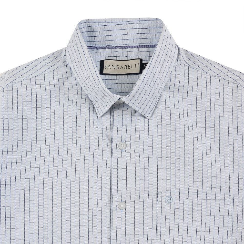 Camisa Sansabelt Para Caballero Manga Larga Regular Fit 8065 Azul