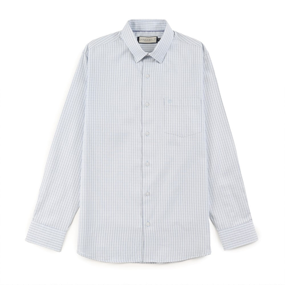 Camisa Sansabelt Para Caballero Manga Larga Regular Fit 8065 Azul