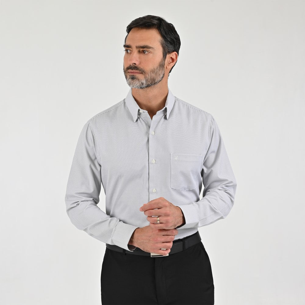 Camisa Sansabelt Para Caballero Manga Larga Regular Fit 8070 Negro
