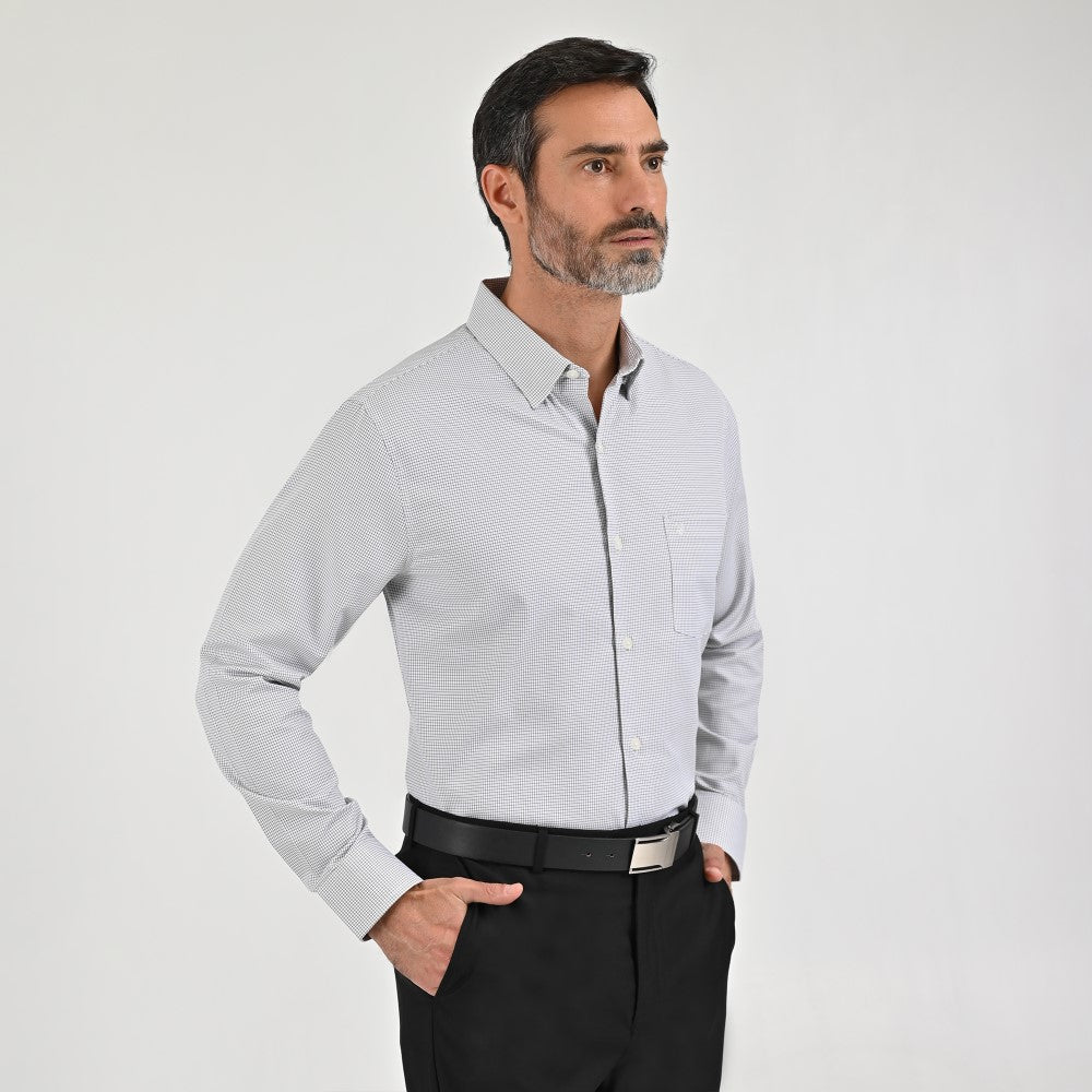 Camisa Sansabelt Para Caballero Manga Larga Regular Fit 8070 Negro