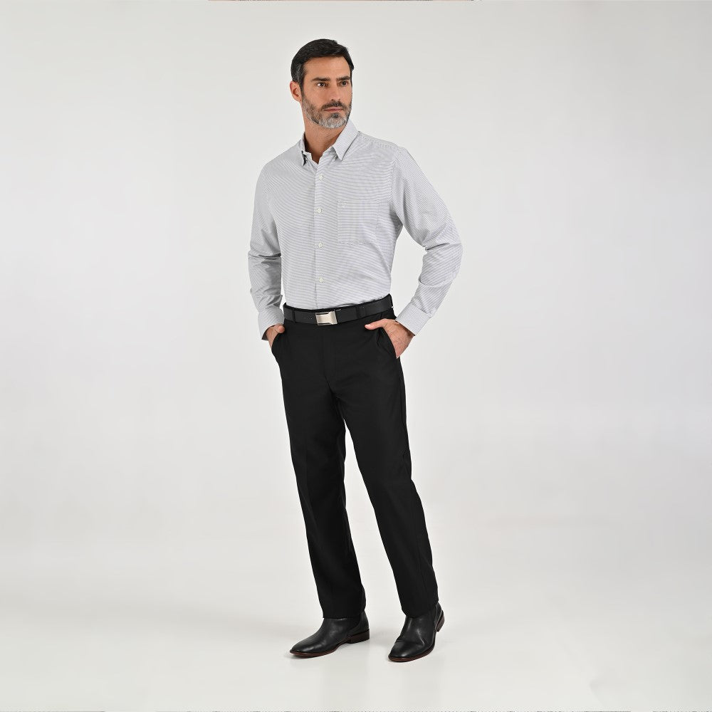 Camisa Sansabelt Para Caballero Manga Larga Regular Fit 8070 Negro