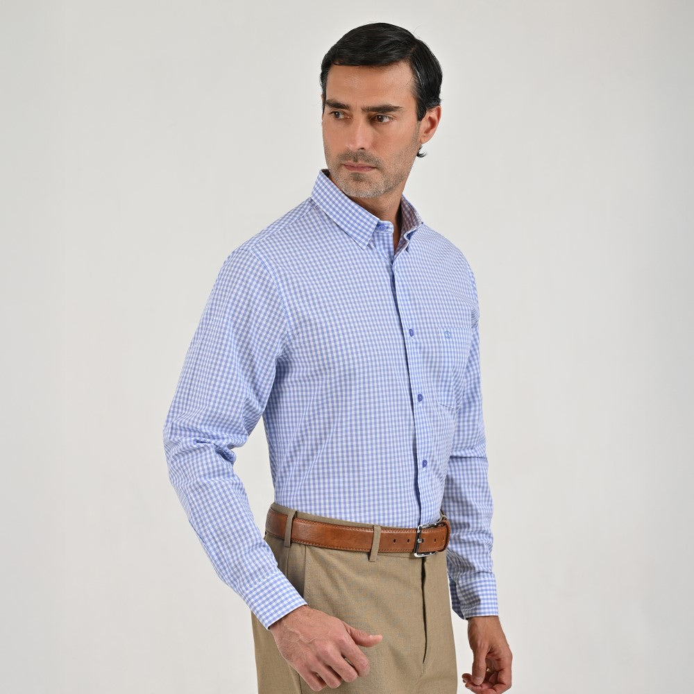 Camisa Sansabelt Regular Fit Botón Oculto Manga Larga 3050