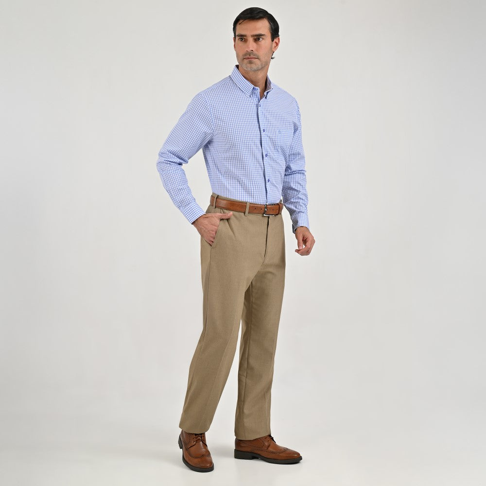 Camisa Sansabelt Regular Fit Botón Oculto Manga Larga 3050