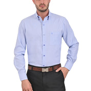 Camisa Sansabelt Regular Fit Manga Larga Boton Oculto 3808