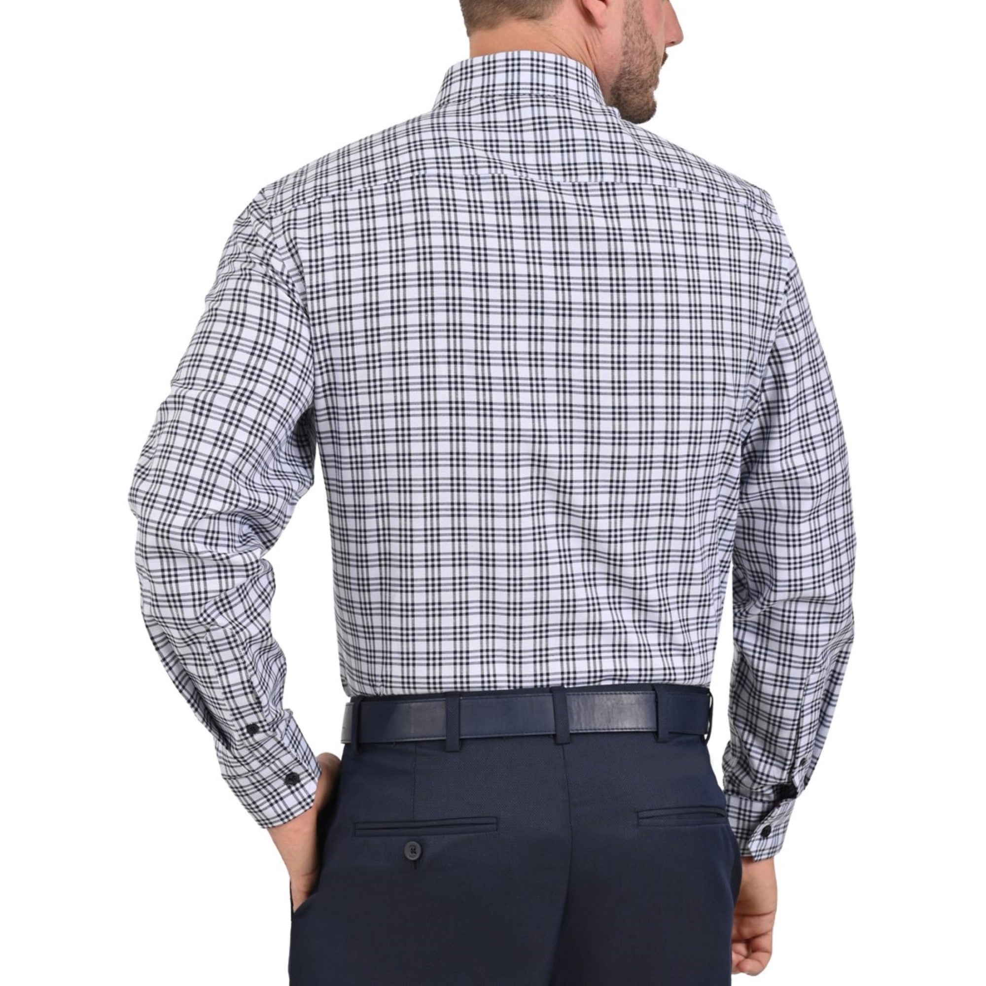 Camisa Sansabelt Regular Fit Manga Larga Boton Oculto 3809 Gris