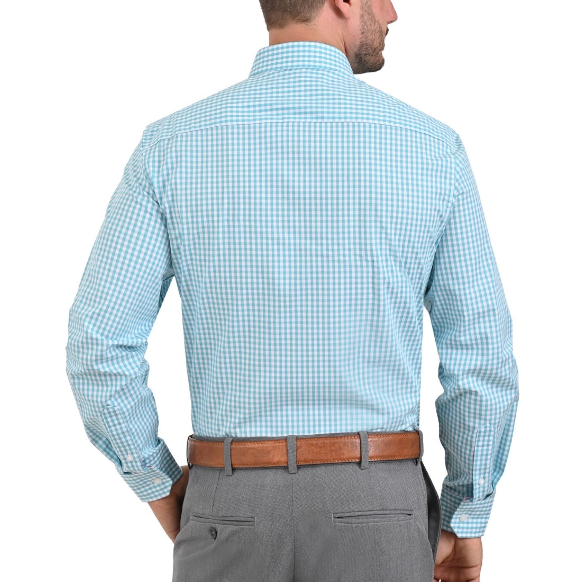 Camisa Sansabelt Regular Fit Manga Larga Boton Oculto 3810