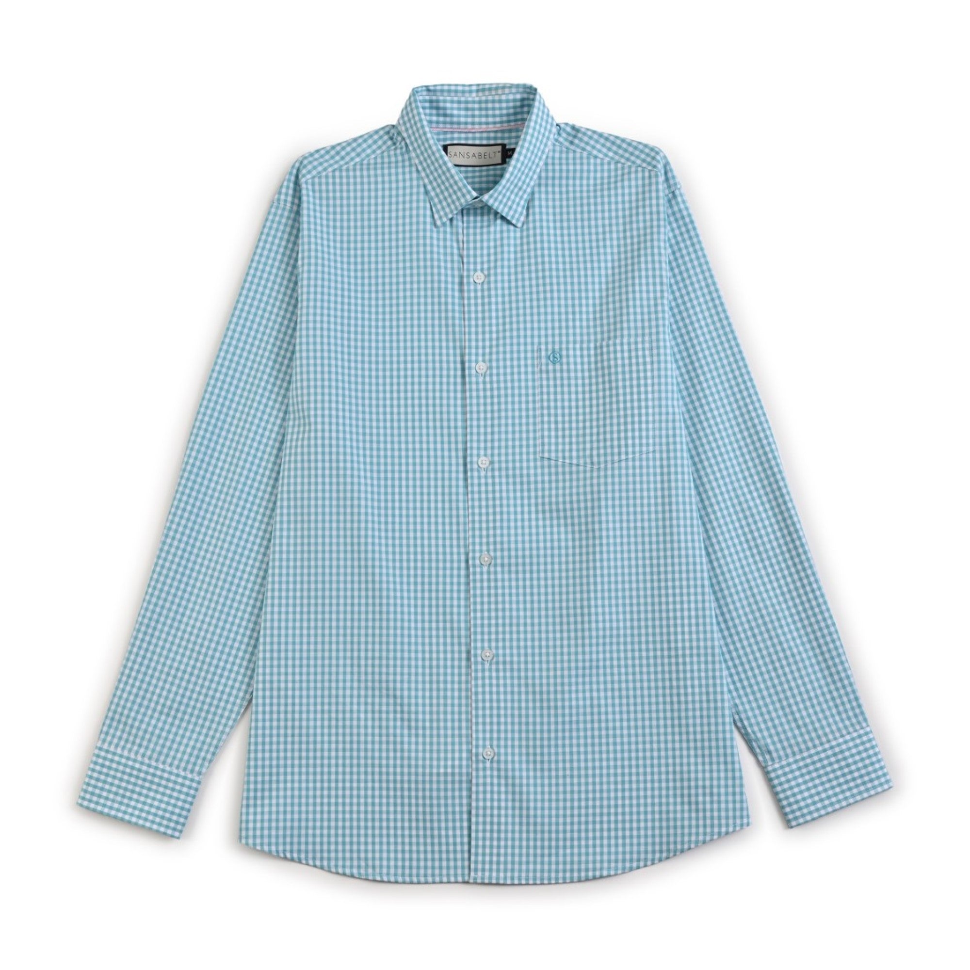 Camisa Sansabelt Regular Fit Manga Larga Boton Oculto 3810