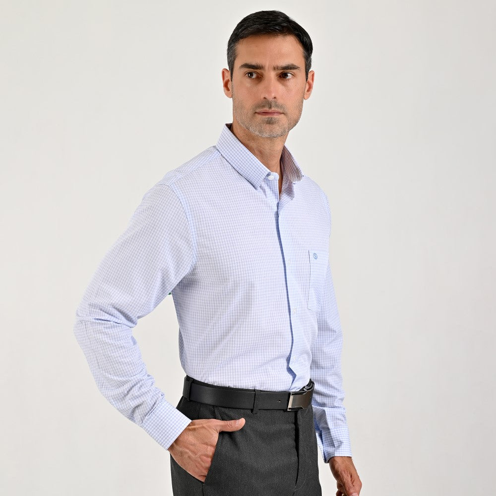 Camisa de vestir Sansabelt Regular Fit Manga larga 7566 Blanco