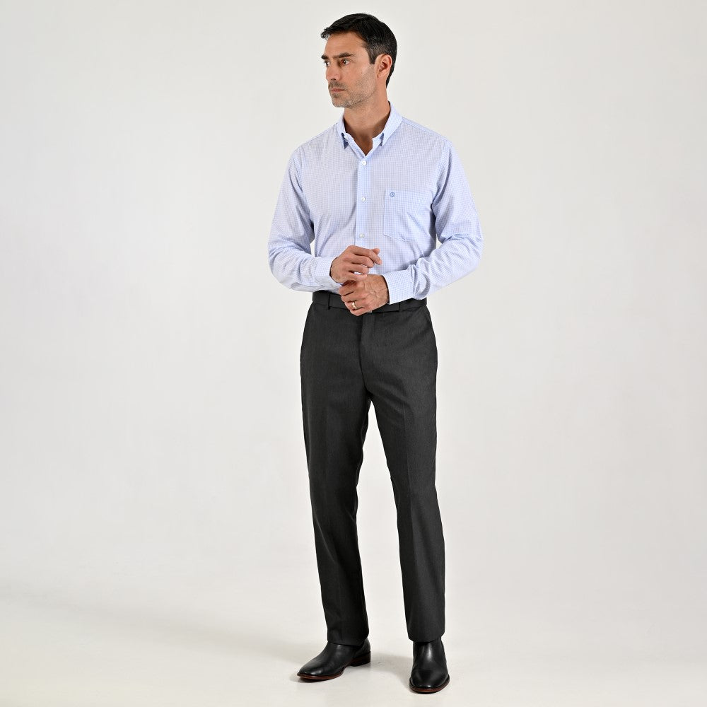 Camisa de vestir Sansabelt Regular Fit Manga larga 7566 Blanco