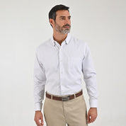 Camisa Sansabelt Para Caballero Manga Larga Regular Fit 8059 Blanco