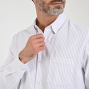 Camisa Sansabelt Para Caballero Manga Larga Regular Fit 8059 Blanco
