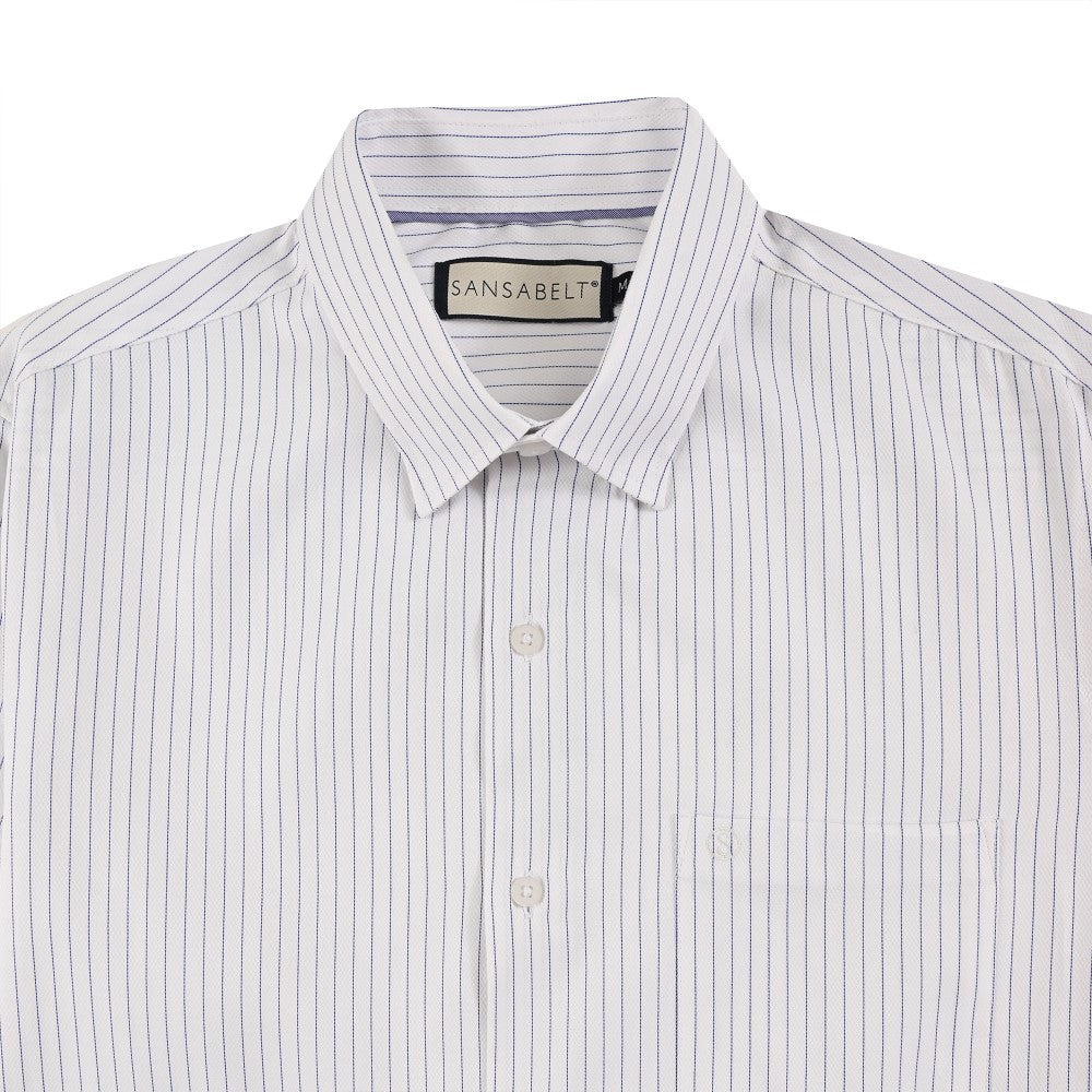 Camisa Sansabelt Para Caballero Manga Larga Regular Fit 8059 Blanco