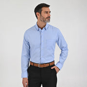Camisa Sansabelt Para Caballero Manga Larga Regular Fit 8066 Azul