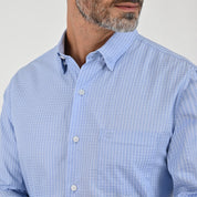 Camisa Sansabelt Para Caballero Manga Larga Regular Fit 8066 Azul