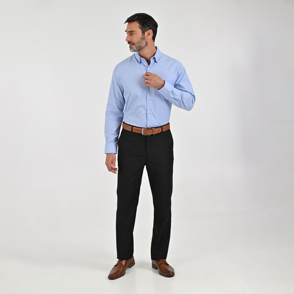 Camisa Sansabelt Para Caballero Manga Larga Regular Fit 8066 Azul