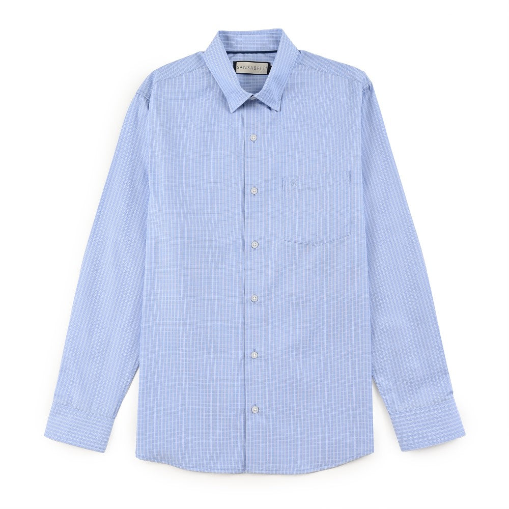 Camisa Sansabelt Para Caballero Manga Larga Regular Fit 8066 Azul