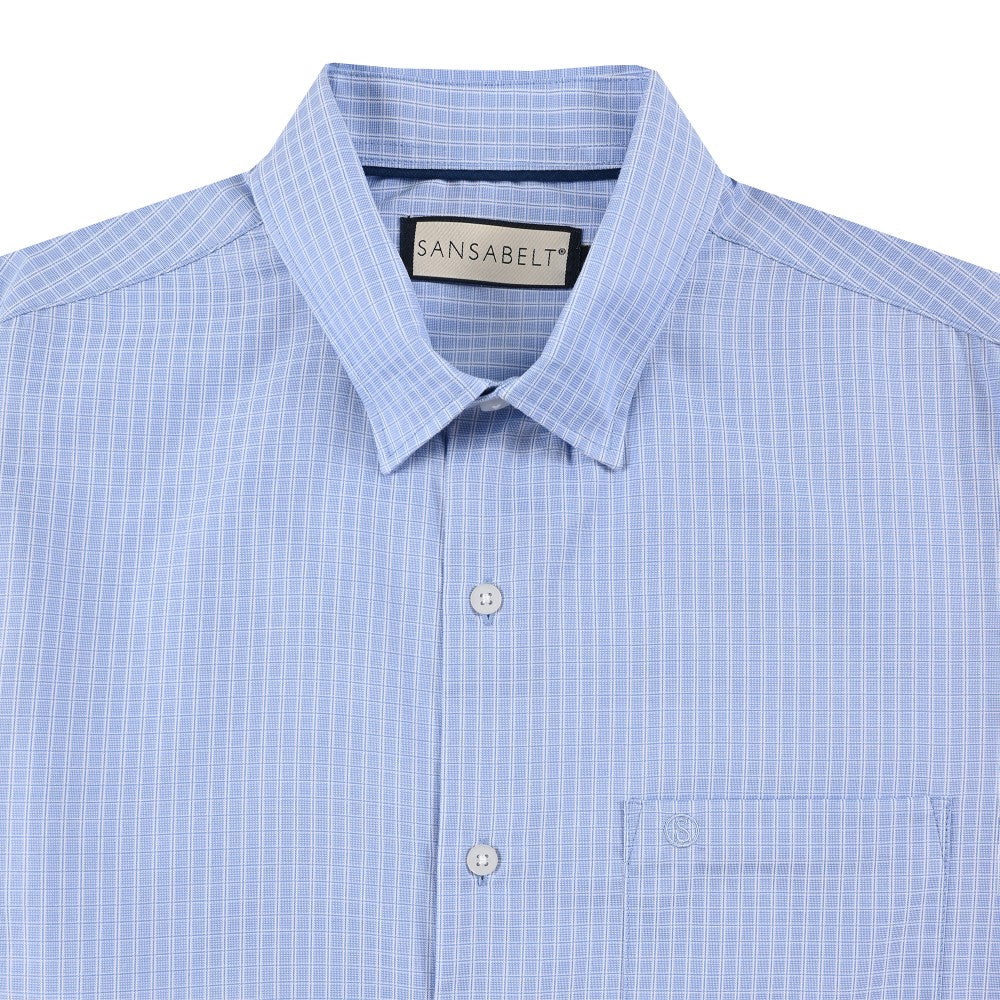 Camisa Sansabelt Para Caballero Manga Larga Regular Fit 8066 Azul