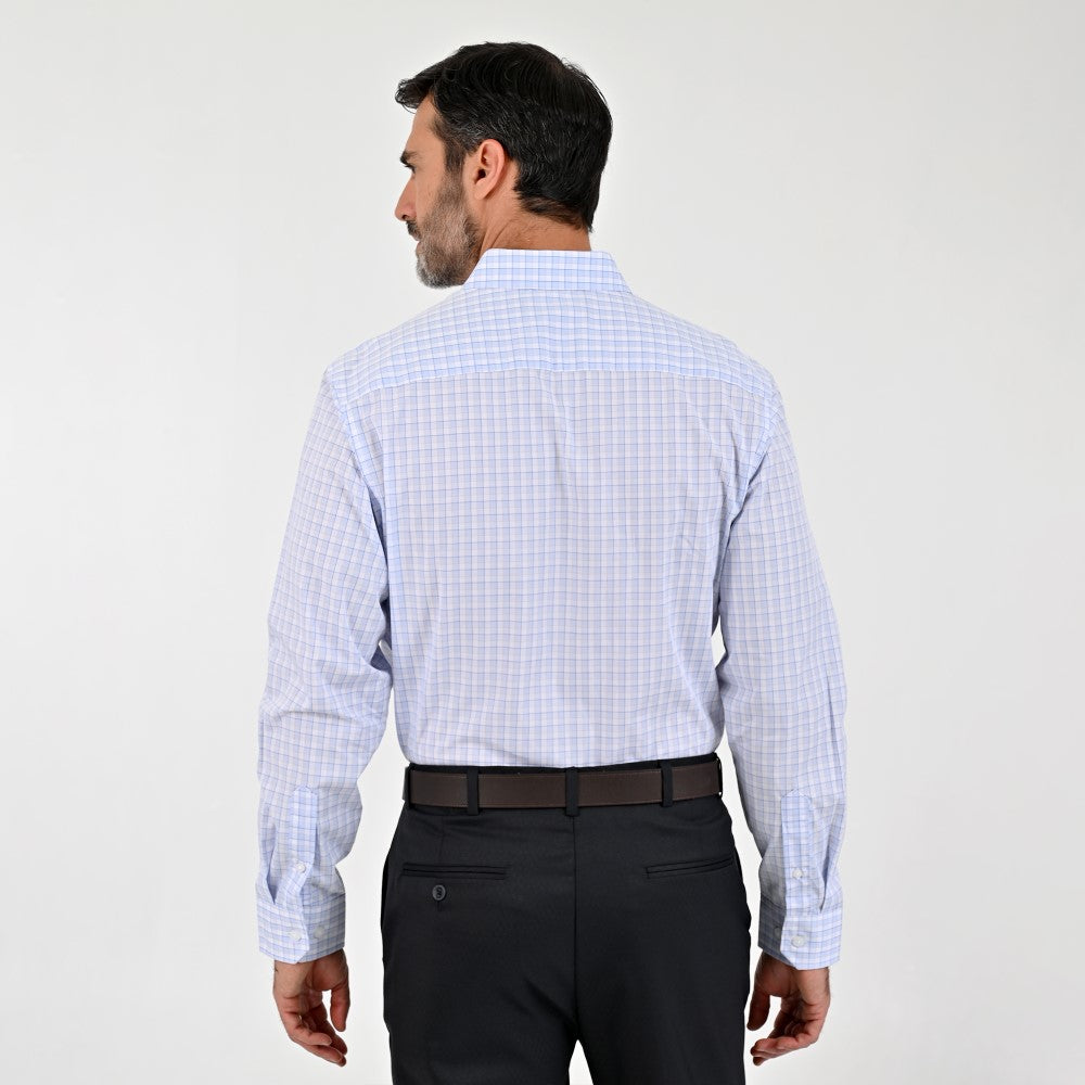 Camisa Sansabelt Para Caballero Manga Larga Regular Fit 8069 Azul