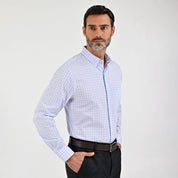 Camisa Sansabelt Para Caballero Manga Larga Regular Fit 8069 Azul