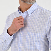 Camisa Sansabelt Para Caballero Manga Larga Regular Fit 8069 Azul