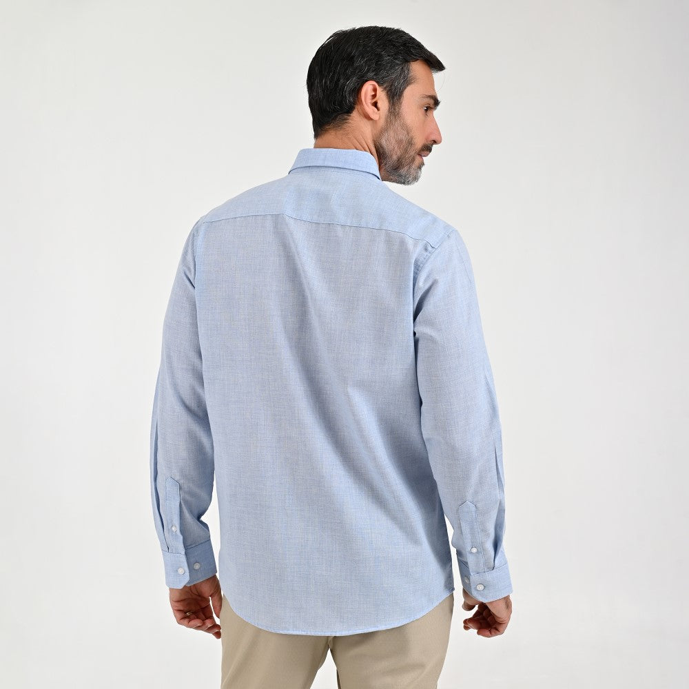 Camisa Sansabelt Para Caballero Manga Larga Regular Fit 8072 Azul