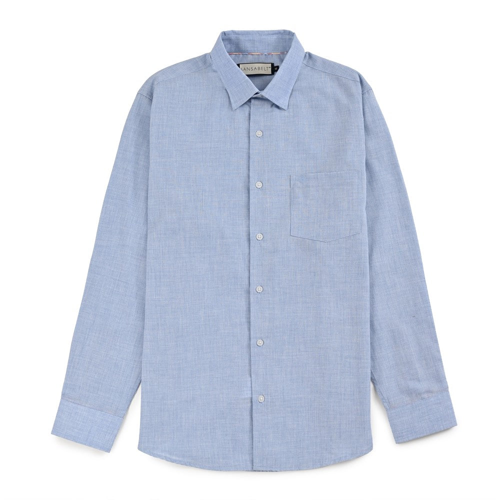 Camisa Sansabelt Para Caballero Manga Larga Regular Fit 8072 Azul