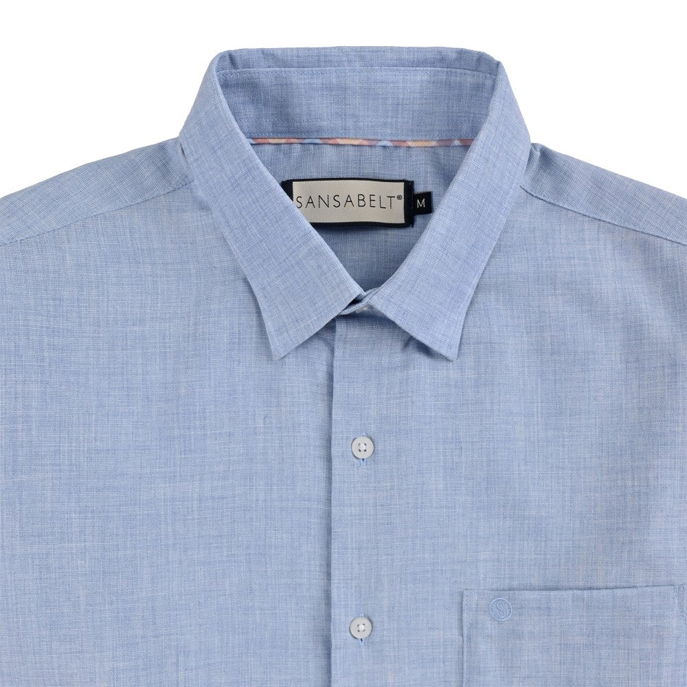 Camisa Sansabelt Para Caballero Manga Larga Regular Fit 8072 Azul