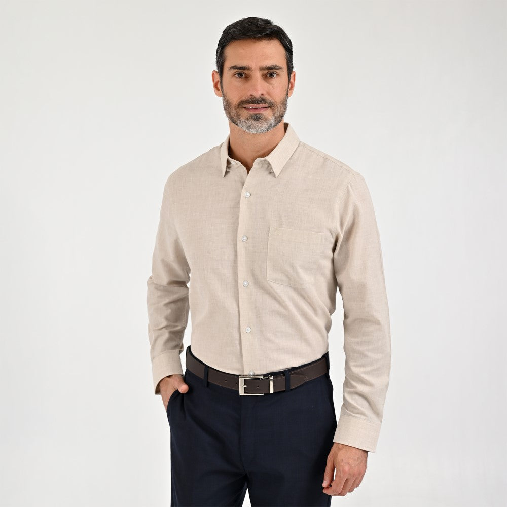 Camisa Sansabelt Para Caballero Manga Larga Regular Fit 8072 Arena