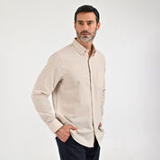 Camisa Sansabelt Para Caballero Manga Larga Regular Fit 8072 Arena