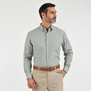 Camisa Sansabelt Para Caballero Manga Larga Regular Fit 8072 Verde