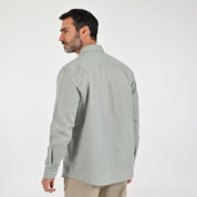 Camisa Sansabelt Para Caballero Manga Larga Regular Fit 8072 Verde