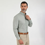 Camisa Sansabelt Para Caballero Manga Larga Regular Fit 8072 Verde