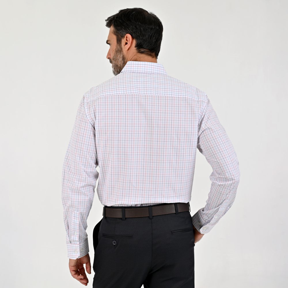 Camisa Sansabelt Para Caballero Manga Larga Regular Fit 8063 Blanco