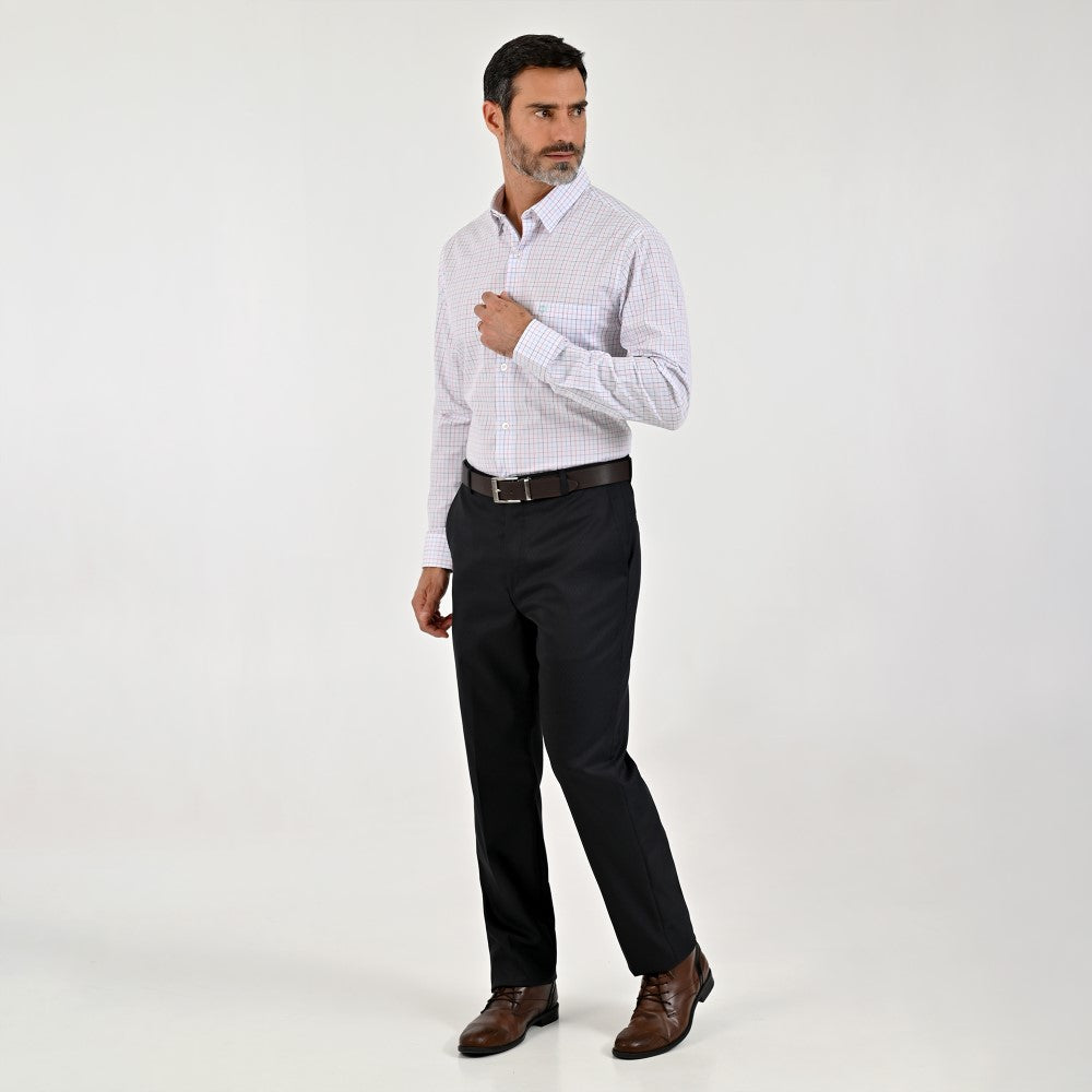 Camisa Sansabelt Para Caballero Manga Larga Regular Fit 8063 Blanco