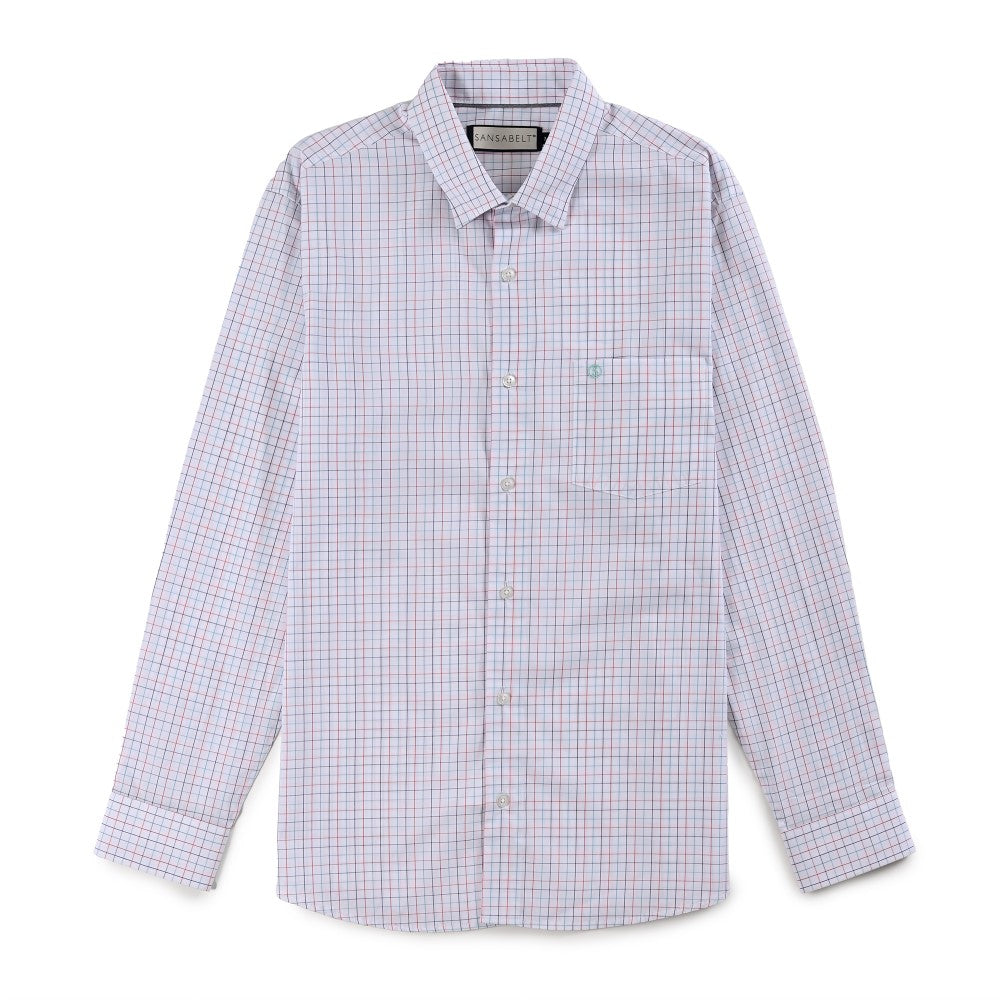 Camisa Sansabelt Para Caballero Manga Larga Regular Fit 8063 Blanco